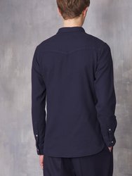Lipp Shirt Italian Brushed Cotton - Dark Navy