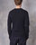 Long-Sleeves Tee-Shirt Double Face Felted Wool - Dark Navy