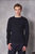 Long-Sleeves Tee-Shirt Double Face Felted Wool - Dark Navy - Dark Navy