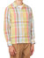 Men's Js No Pipping Japanese Madras Shirt In White,Yellow,Green - White,Yellow,Green