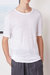 Short Sleeve Tee Piece Dyed French Linen - White