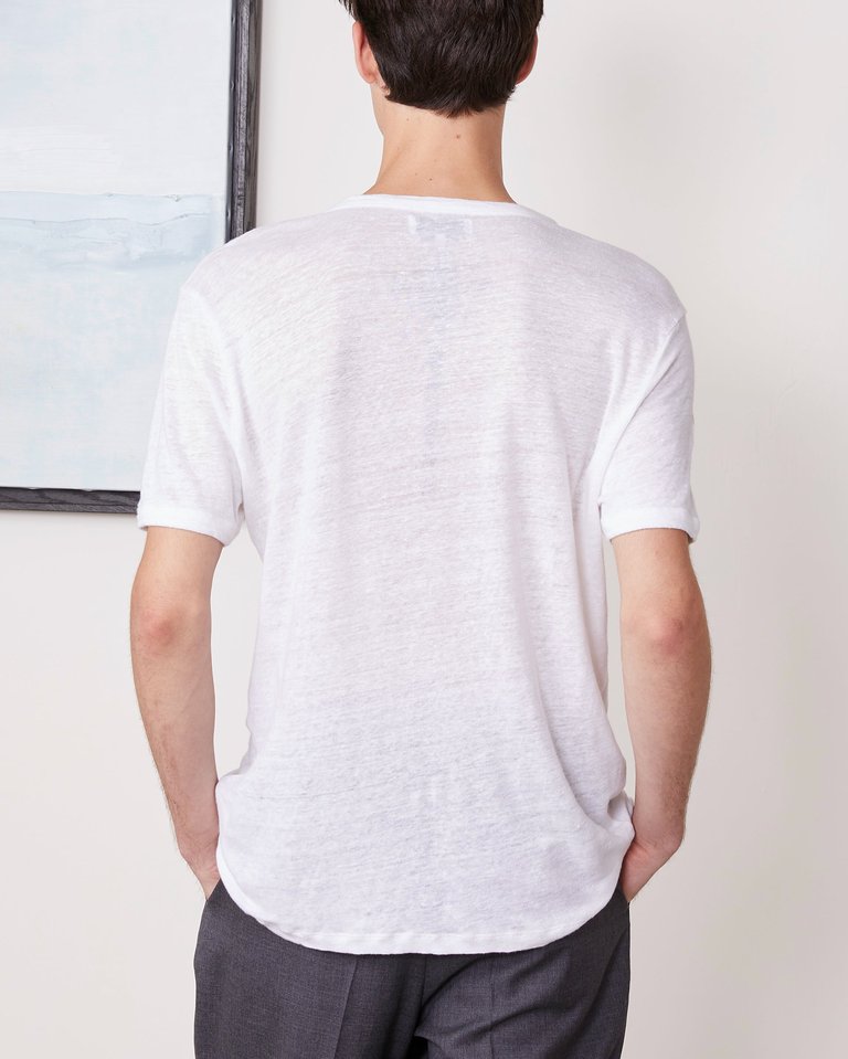 Short Sleeve Tee Piece Dyed French Linen