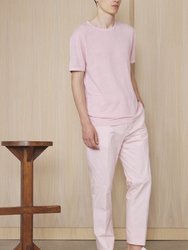 Short Sleeve Tee Piece Dyed French Linen - Smoked Pink