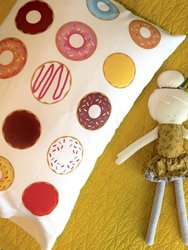 Donuts Pillowcase - Cute Pillowcase ("(1)" 14x19 inch Toddler Size)