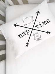 Naptime Arrows Toddler Pillowcase - White