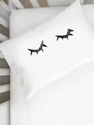 Watercolor Eyelashes Pillowcase - White