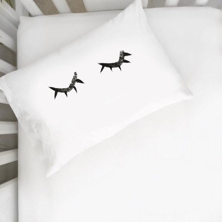 Watercolor Eyelashes Pillowcase - White