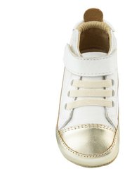 White/Gold High Ball Shoes