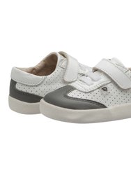 White & Gray Paver Shoes - White