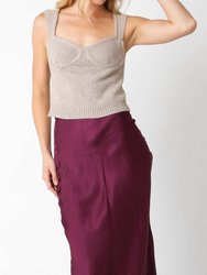 Bustier Sweater Top - Taupe