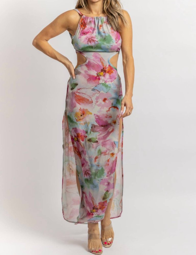 Floral Open Back Maxi Dress