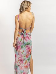 Floral Open Back Maxi Dress