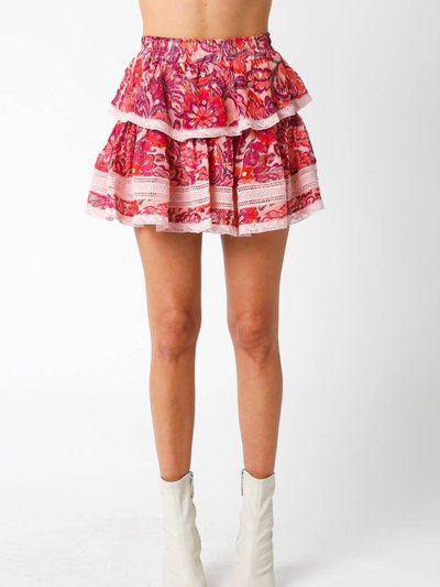 OLIVACEOUS Floral Ruffle Skirt product
