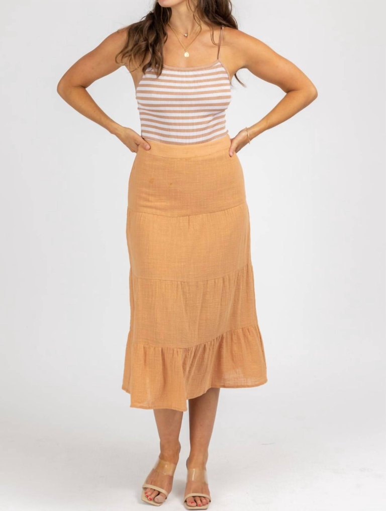 Gauze Tiered Midi Skirt