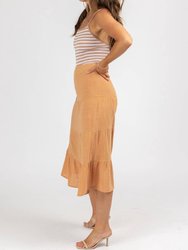 Gauze Tiered Midi Skirt