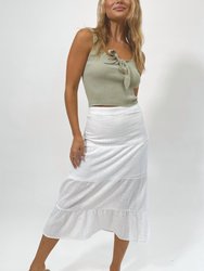 Gauze Tiered Midi Skirt - Optic White