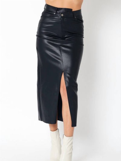 OLIVACEOUS Gia Faux Leather Midi Skirt product