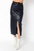 Gia Faux Leather Midi Skirt - Black