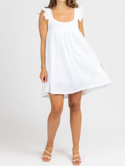 OLIVACEOUS Linen Ruffle Strap Mini Dress product