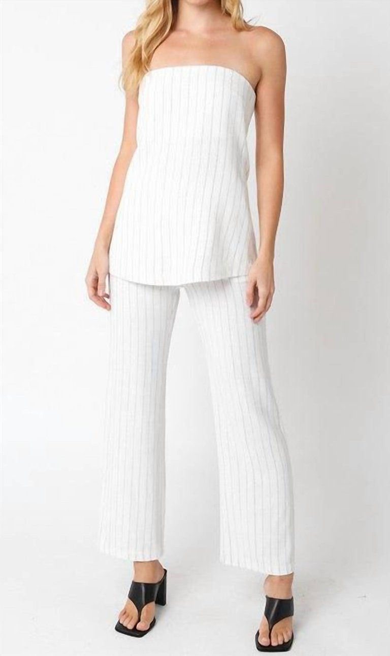 Longline Pinstripe Tube Top