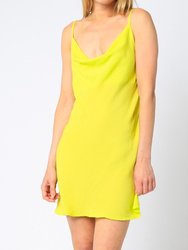 Neon Cowl Neck Mini Dress - Citrus