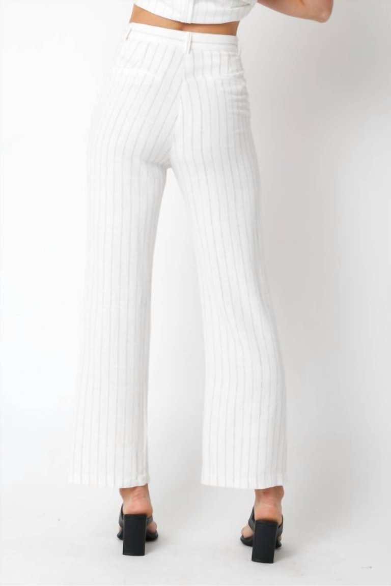 Pinstripe Pants In Ivory/black