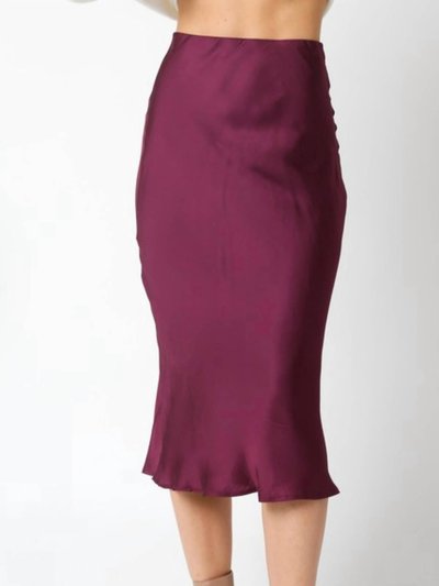 OLIVACEOUS Satin Midi Skirt product