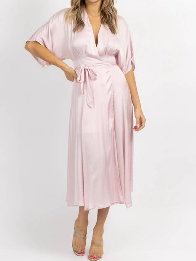 OLIVACEOUS Satin Wrap Midi Dress product
