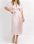 Satin Wrap Midi Dress - Pale Pink