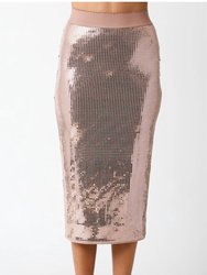 Sequin Midi Skirt - Blush