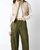 Solid Cropped Puffer Vest - Khaki