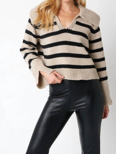 OLIVACEOUS Striped Sweater product