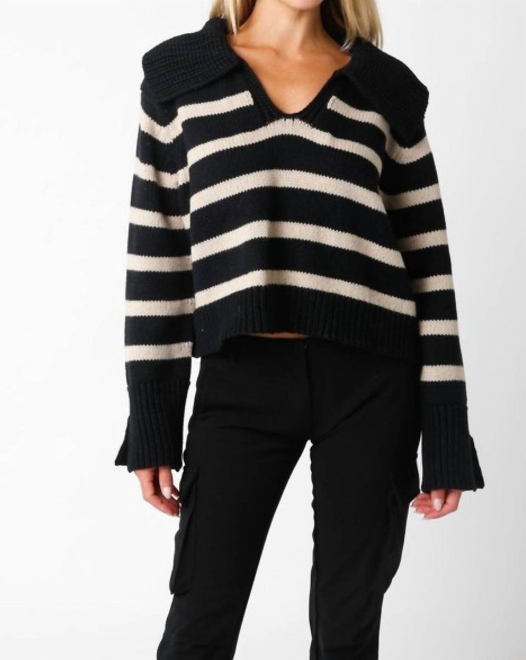 Striped Sweater - Black