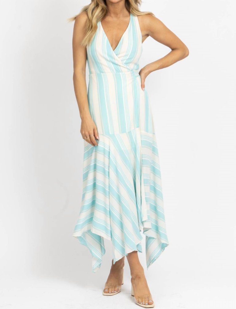 Striped Wrap Maxi Dress
