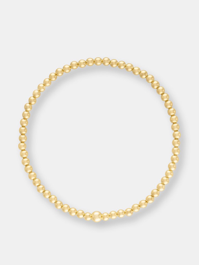 3MM Gold Bubble Bead Bracelet - Gold