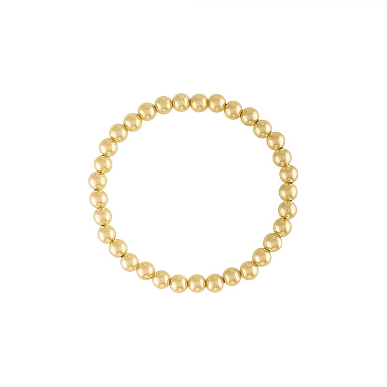 5MM Gold Bubble Bead Bracelet - Gold