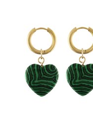 Adele Stone Heart Hoop Earrings