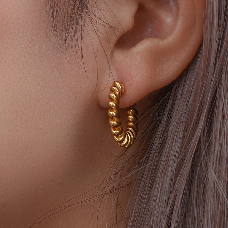 Belle Textured Hoop Earrings