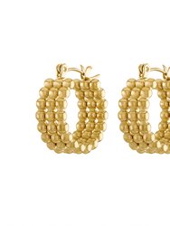 Billie Jean Bold Beaded Hoop Earrings - Gold