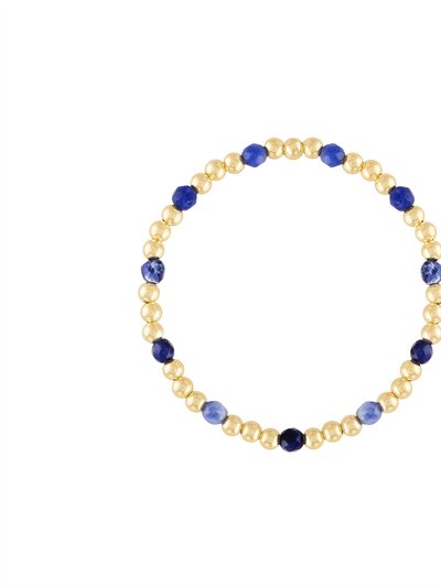 Olivia Le Blue Sodalite Gemstone Gold Bubble Bead Bracelet product