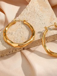 Celina Hammered Gold Hoop Earrings