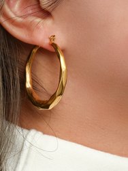 Celina Hammered Gold Hoop Earrings