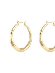 Celina Hammered Gold Hoop Earrings - Gold