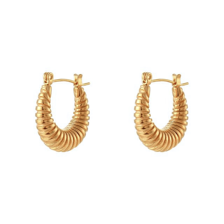 Croissant Hoop Earrings - Gold