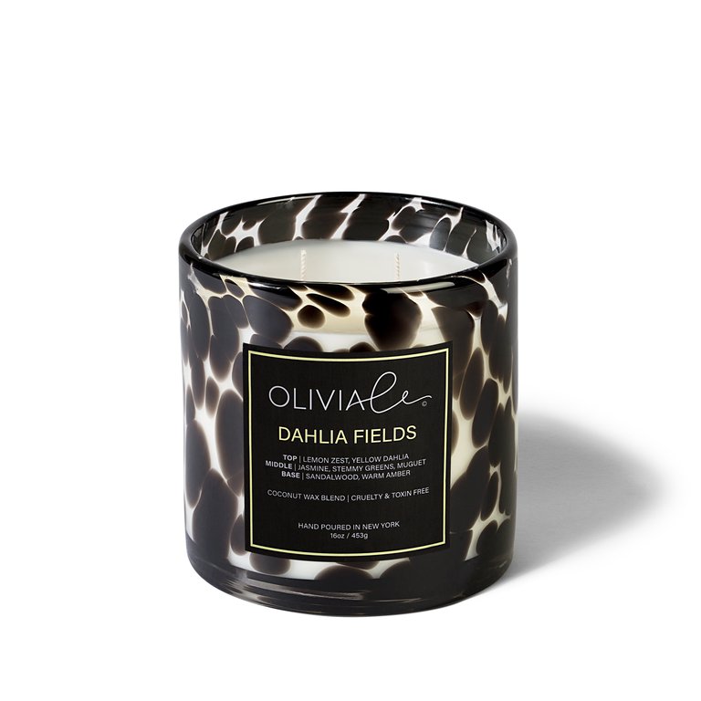 Dahlia Fields Leopard Candle