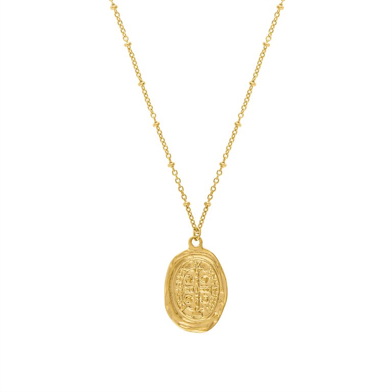 Demetria Oval Coin Necklace - Gold