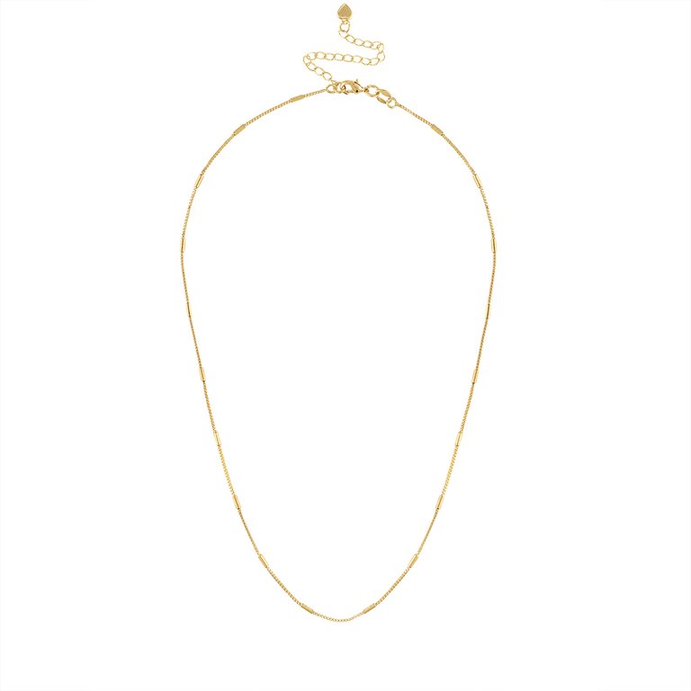 Emmy Dainty Box Link Chain Necklace - Gold