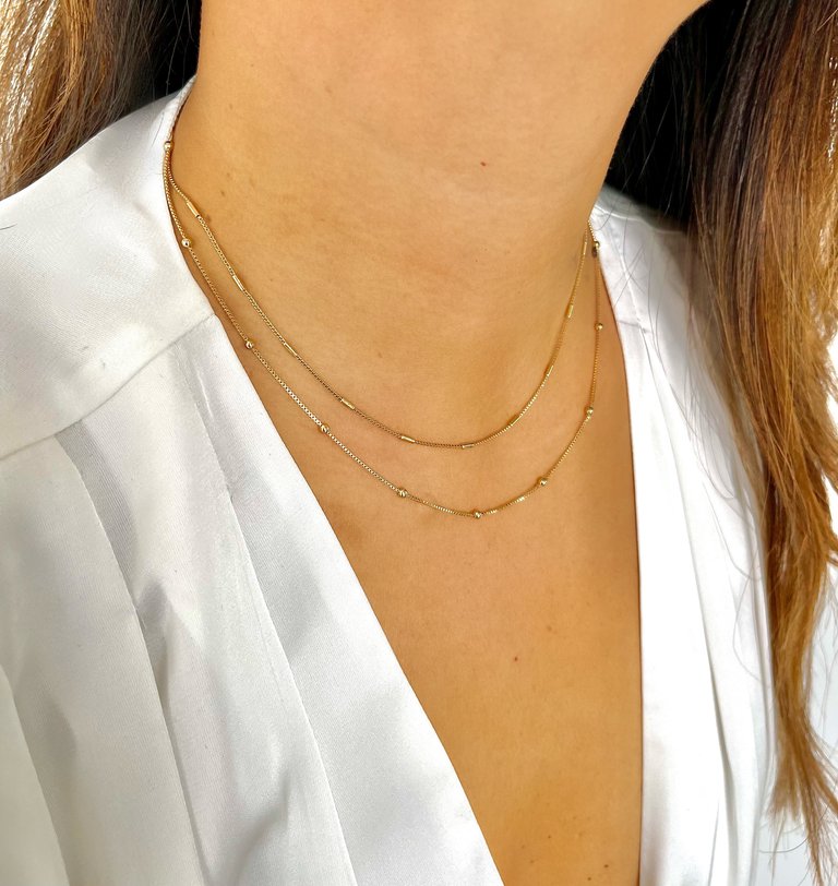 Emmy Dainty Box Link Chain Necklace