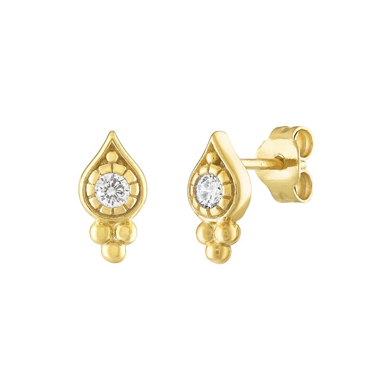 Esme Raindrop Stud Earrings - Gold