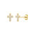 Faith Pave Stud Earrings - Gold